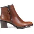 Fluchos for woman. D8606-SU Leather ankle boots D8606-SU Light brown -Heel height: 6cm (41), 5 to 8 cm, Zip, Casual
