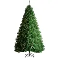 Vevor juletre, 2,1 m forhåndsbelyst kunstig juletre, komplett juledekorasjonstre med 550 varmhvite LED-lys, 1346 grentupper, metallbase for hjemmefest og kontordekorasjon
