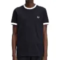 Fred perry for man. M4620 Raped Ringer T-shirt black (M), Casual, Cotton, Short sleeve