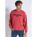 LOIS Jeans for man. 165633387 Pink 3D embroidered sweatshirt (XL), Casual, Cotton, Long sleeve