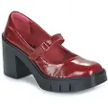 Art for woman. 119771267003_008 1977 burgundy leather ballet pumps (40), 8 to 10 cm, Velcro, Casual