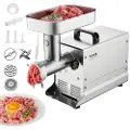 Vevor kjøttkvern, elektriske kjøttkverner med kapasitet på 5 lbs/min med blad, kvernplate, pølsemaskin, kommersiell kjøttkvern i rustfritt stål for kjøkken, restaurant, slakterbutikk