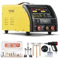 Vevor Dual Pro Stud Welder Deluxe AL/Fe bulkereparasjonssett, profesjonell 5KW sveiser med automatisk/manuell sveising og 10 moduser, punktsveisemaskin for bulkereparasjon av stål og aluminium