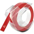 Dymo 520102, Rød, Rektangel, Avtagbar, Hvitt på rødt, Universell, Plast