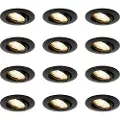 QAZQA Sett med 12 nedfellbare spotter sort GU10 35 mm - Edu