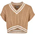 Urban Classics Cropped Knit College V-hals Genser