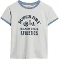 Superdry Beach Graphic Fitted Ringer Kortarmet T-skjorte