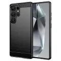 Mtp Products Samsung Galaxy S25 Ultra Børstet TPU Deksel - Karbonfiber - Svart