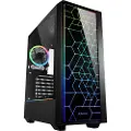 Sharkoon RGB LIT 100 - Tower - ATX - sidepanel med vindu (herdet glass) - ingen strømforsyning - USB/lyd