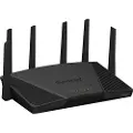 Synology RT6600AX - Trådløs ruter 4-portssvitsj - 1GbE, 2.5GbE - WAN-porter: 2 - Wi-Fi 6 - Trippelbånd