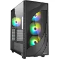 Sharkoon REBEL C80G RGB, Midi Tower, PC, Sort, ATX, Micro ATX, Mini-ITX, Metall, Herdet glass, Spilling