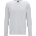 Hugo Boss for man. 50470144 White Logo Embroidered T-Shirt (L), Casual, Cotton, Long sleeve