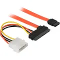 Goobay - SATA-kabel - Serial ATA 150/300 - 4-pin intern strøm, SATA til SATA-kombo (hunn) - 50 cm