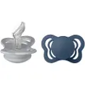 BIBS smokk Couture 2-pk silikon 0-6m Cloud/Steel Blue