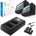 Newell Dl-usb 2 Batterier Np-fw50 Dobbel Lader