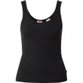 Levi's for woman. A5906-0000 Essential Black Ribbed Tank Top (XS), Casual, Cotton, Sleeveless / Straps