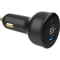 Gembird - Bilstrømadapter - LCD display - 65 watt - 7 A - PD, QC 3.0 - 2 utgangskontakter (USB, 24 pin USB-C) - svart