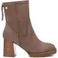 Carmela for woman. 16121603-TAUPE Ankle boots 161216 taupe -heel height: 8cm (40), Brown, 5 to 8 cm, Split Leather, Zip, Casual