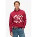 Superdry for man. M2013965A Printed sweatshirt Athletic burgundy (S), Casual, Cotton