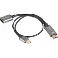 Lanberg AD-HD-DP-02, 0,2 m, HDMI Type A (Standard), DisplayPort, Hankjønn, Hunkjønn, Rett