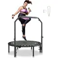 Vevor sammenleggbar minitrampolin, 40 tommers treningsrebounder, maks belastning 147 kg treningstrampolin, stabil og stille trampolin med 4 høydejusterbart skumhåndtak, for voksne innendørs/hagetrenin