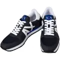 Armani Exchange for man. XUX017XCC68K487 Retro running sneaker with navy logo (41), Flat, 1 to 3 cm, Laces, Casual