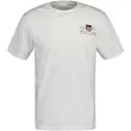 Gant for man. 2067004 Archive Shield embroidered T-shirt white (4XL), Casual, Cotton, Short sleeve