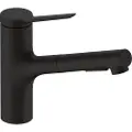Hansgrohe HG Zesis M33 køkkenarmatur - etgrebsbatteri 219mm tud t/kv/udtr.br mat sort