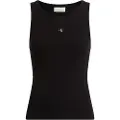 Calvin Klein Woven Label Rib Ermeløs T-skjorte