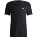 Hugo Boss for man. 50521245 Stretch cotton T-shirt with stripes and navy logo (XXL), Casual, Short sleeve