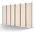 Vevor romdeler, 6 paneler romdeler, sammenleggbar skjerm og bærbar skillevegg for romseparasjon, frittstående romskillevegger for kontor, soverom, arbeidsrom, beige