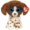 TY BEANIE BOOS Dog Muddles brown and white 24cm