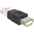 DeLOCK - USB-adapter - RJ-45 (hann) til USB (hunn) - svart