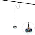 QAZQA Hengende lampe med skinnespenning svart inkl. LED G220 - Cavalux