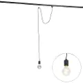 QAZQA Hengende lampe med skinnespenning svart - Cavalux