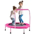 Vevor 36" barnetrampolin, 3 fot innendørs utendørs trampolin, sammenleggbar minitrampolin med håndtak, reboundertrampolin for småbarn, bursdagsgave til barn fra 3 år, gutter og jenter for moro, rosa