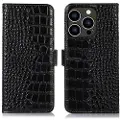 Mtp Products iPhone 16 Pro Crocodile Series Lommebok-deksel i Lær med RFID - Svart