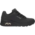 SKECHERS for woman. 73690 Street Uno Leather Running Shoes Stand on Air black (40), Laces, Casual, Sport, Imitation leather