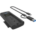 Icy Box IB-180MS-C31 dockingstasjon for NVMe M.2 SSD og SATA-stasjon - med USB Type-C til Type-C/Type-A combo-kabel (61098)