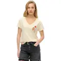 Superdry Suika Metallic Relaxed Vee Kortarmet T-skjorte