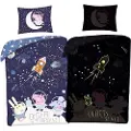 MCU Gurli Gris 'Outer Space' Glow in Dark Sengetøj m/rygsæk, 100 procent bomuld