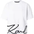 Karl Lagerfeld for woman. A1W17013 Signature Hem T-shirt white (S), Casual, Short sleeve, Organic Cotton, Sustainable