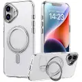 Mtp Products iPhone 16 Hybriddeksel med Magnetisk Stativ - Gjennomsiktig
