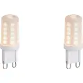 LUEDD Sett med 2 G9 dimbare LED-pærer opal 1,2 W 100 lm 2200 K