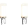 LUEDD Sett med 2 G9 3-trinns dimbare LED-pærer opal 4,5W 500lm 4000K