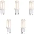 LUEDD Sett med 5 G9 3-trinns dimbare LED-pærer opal 3W 250lm 2700K