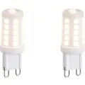 QAZQA Sett med 2 G9 dimbare LED-pærer opal 3W 250lm 2700K