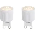 LUEDD Sett med 2 G9 24 mm LED-pærer 3W 300lm 2700K