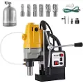 Vevor 1100W Magnetisk Drill Press 12000 N Magnet Force m/6 stk HSS ringformete kutterbits