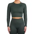MM Sports Sømløs treningstopp i mørk grønn - L/XL